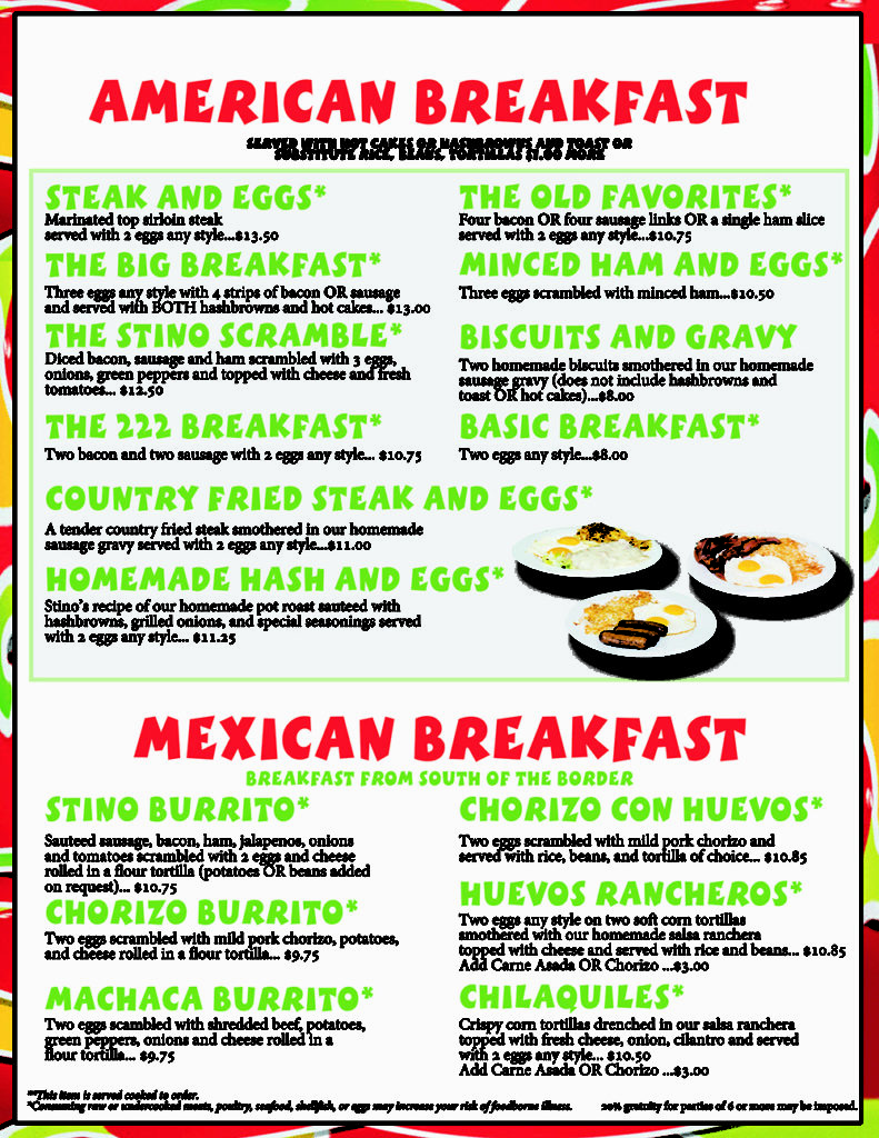 Breakfast Menu Mi Cielo Mexican Restaurant In Redmond Breakfast Menu Mi Cielo Mexican Restaurant In Redmond